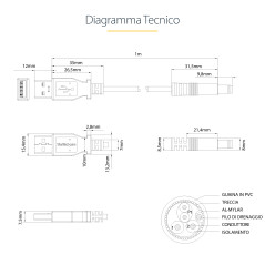 StarTech.com Cavo di alimentazione USB a barilotto tipo N 1 m 5 V CC - USB A a CC 5,5 mm