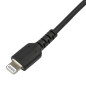 StarTech.com Cavo durevole da USB-C a Lightning da 2m nero - Cavo di alimentazione/sincronizzazione in Fibra aramidica robusta