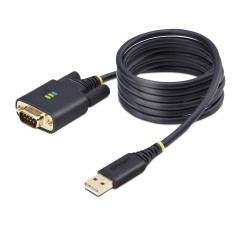 StarTech.com Cavo adattatore seriale da USB a Null Modem, ritenzione COM, FTDI, USB-A a DB9 RS232, viti dadi DB9