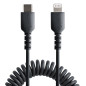 StarTech.com Cavo USB-C a Lightning da 1m Certificato MFi, Cavetto iPhone Spiralato di Ricarica/Alimentazione, Resistente Cavo