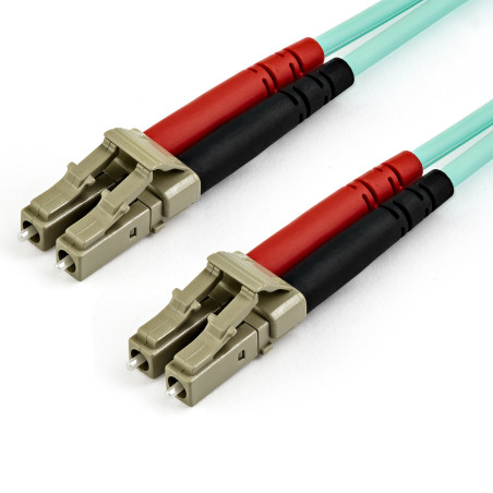 StarTech.com Cavo in fibra ottica multimodale da LC UPC a LC UPC OM4 da 15 m - Fibra LOMMF VCSEL Zipcord da 50 125 µm, Reti