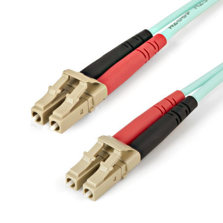 StarTech.com Cavo in fibra ottica multimodale da LC/UPC a LC/UPC OM4 da 2 m - Fibra LOMMF/VCSEL Zipcord da 50/125 µm, Reti 100G