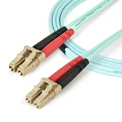 StarTech.com Cavo in fibra ottica multimodale da LC UPC a LC UPC OM4 da 2 m - Fibra LOMMF VCSEL Zipcord da 50 125 µm, Reti 100G