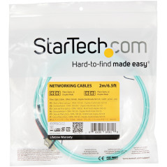 StarTech.com Cavo in fibra ottica multimodale da LC UPC a LC UPC OM4 da 2 m - Fibra LOMMF VCSEL Zipcord da 50 125 µm, Reti 100G