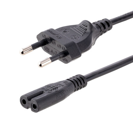 StarTech.com Cavo di Alimentazione CA da 2m, Spina EuroPlug a C7, 2.5A-250V, 18AWG, Cavo Elettrico di Ricambio con spina