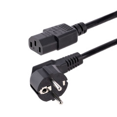 StarTech.com Cavo di alimentazione per PC da EU Schuko a C13 da 1 m, Cavo di corrente AC 250V 10A 18AWG, Cavo di ricambio con