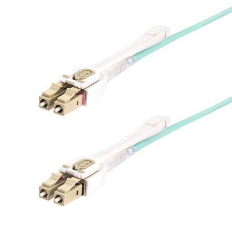 StarTech.com Cavo in fibra ottica multimodale OM4 LC a LC (UPC) con linguette push-pull, 3m, 50/125µm, Reti 100G, Insensibile