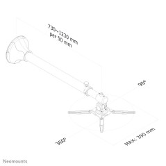 Neomounts BEAMER-W100SILVER Supporto a parete beamer - prof. 73-123 cm - mobilità completa