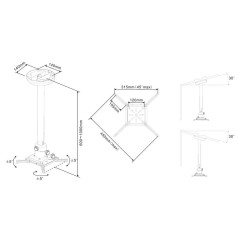 Multibrackets 0735 supporto per proiettore Soffitto Bianco