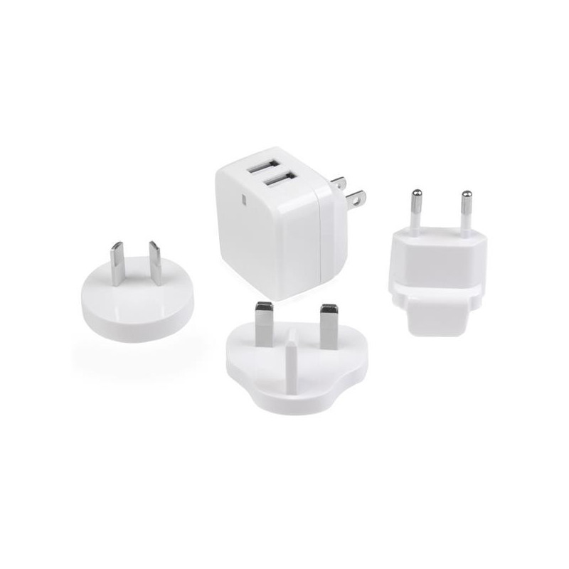 StarTech.com Caricabatterie da Muro a doppia porta x2 USB ad alta potenza ( 17W / 3.4 Amp ) con prese da viaggio