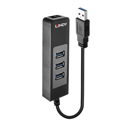 Lindy 43176 hub di interfaccia USB 3.2 Gen 1 (3.1 Gen 1) Type-A 5000 Mbit/s Nero