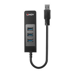 Lindy 43176 hub di interfaccia USB 3.2 Gen 1 (3.1 Gen 1) Type-A 5000 Mbit s Nero