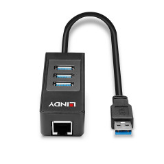 Lindy 43176 hub di interfaccia USB 3.2 Gen 1 (3.1 Gen 1) Type-A 5000 Mbit s Nero