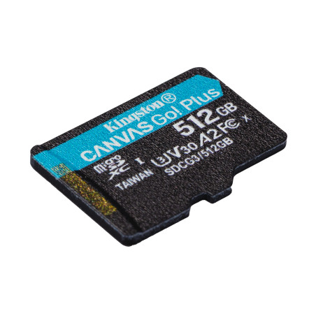 Kingston Technology Scheda microSDXC Canvas Go Plus 170R A2 U3 V30 da 512GB confezione singola senza adattatore