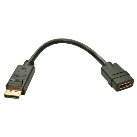 Lindy 41005 cavo e adattatore video 0,15 m DisplayPort HDMI Nero