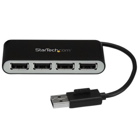 StarTech.com Hub USB 2.0 portatile a 4 porte con cavo integrato - Perno e Concentratore USB compatto - Mini Hub USB2.0