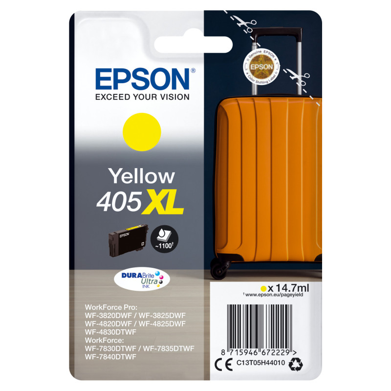 Epson Singlepack Yellow 405XL DURABrite Ultra Ink