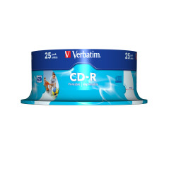 Verbatim CD-R AZO Wide Inkjet Printable 700 MB 52x 25 pz