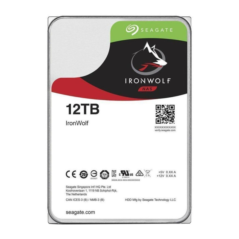 Seagate NAS HDD IronWolf disco rigido interno 12 TB 7200 Giri/min 256 MB 3.5" Serial ATA III