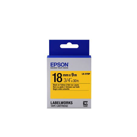 Epson Nastro fondo Pastello Giallo per testo Nero 18 9 LK-5YBP