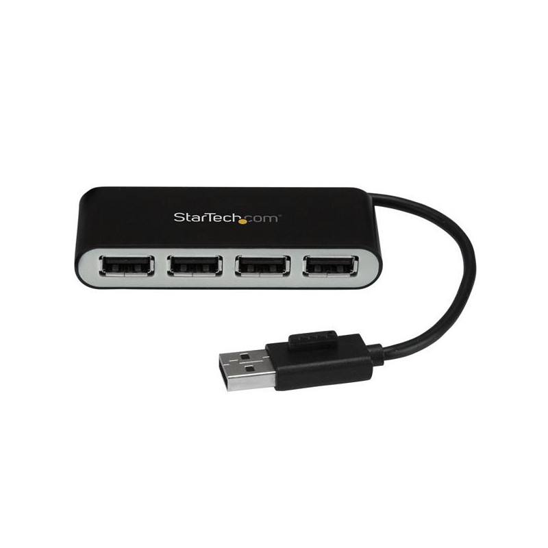 StarTech.com Hub USB 2.0 portatile a 4 porte con cavo integrato - Perno e Concentratore USB compatto - Mini Hub USB2.0