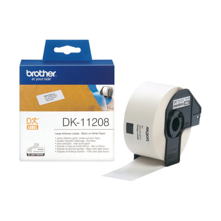 Brother DK-11208 nastro per etichettatrice Nero su bianco