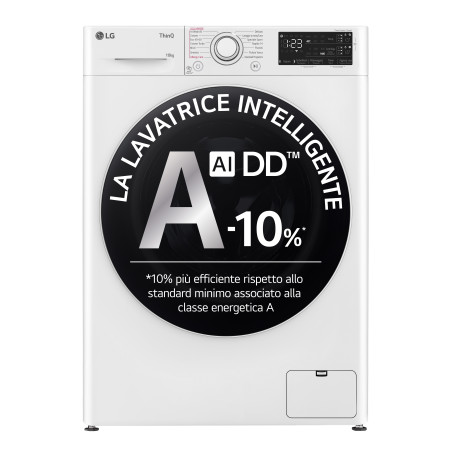 LG F4R3710NSWW Lavatrice 10kg AI DD, Classe A-10%, 1400 giri, Autodosaggio,Wi-Fi