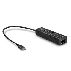 Lindy 43249 hub di interfaccia USB 3.2 Gen 1 (3.1 Gen 1) Type-C 5000 Mbit s Nero