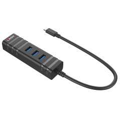 Lindy 43249 hub di interfaccia USB 3.2 Gen 1 (3.1 Gen 1) Type-C 5000 Mbit s Nero