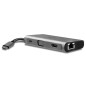 Lindy 43278 replicatore di porte e docking station per laptop USB 3.2 Gen 1 (3.1 Gen 1) Type-C Grigio