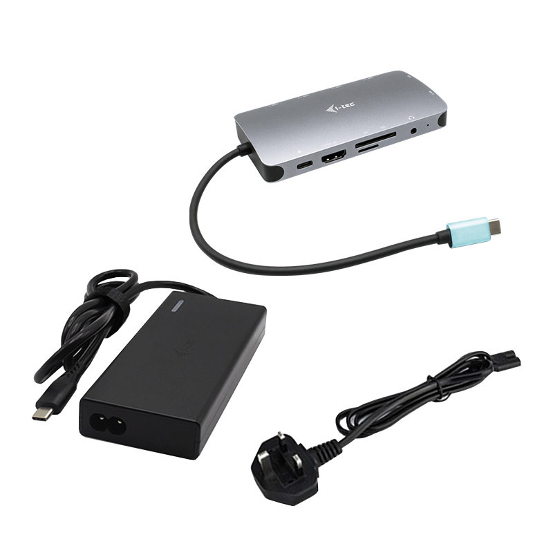 i-tec Metal USB-C Nano Dock HDMI/VGA with LAN + Universal Charger 77 W