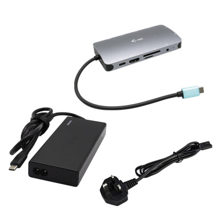 i-tec Metal USB-C Nano Dock HDMI/VGA with LAN + Universal Charger 77 W