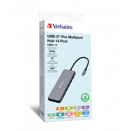 Verbatim CMH-14 USB tipo-C 5000 Mbit s Argento