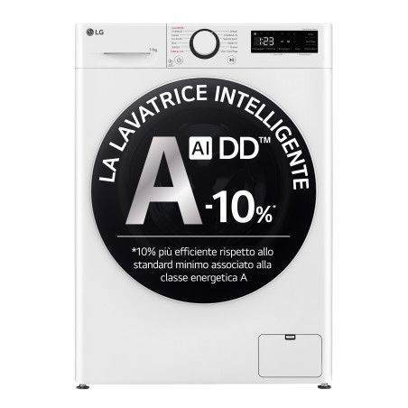 LG F4R5011TSWW Lavatrice 11kg AI DD, Classe A-10%, 1400 giri, TurboWash, Vapore